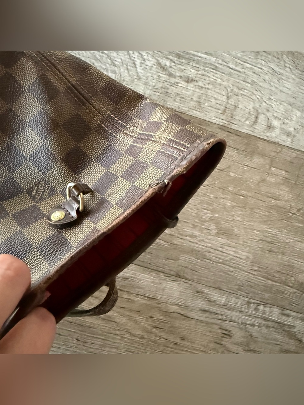 Authentic LV Damier MM Neverfull Dark Brown Monogram FLAWED - Picture 9 of 15